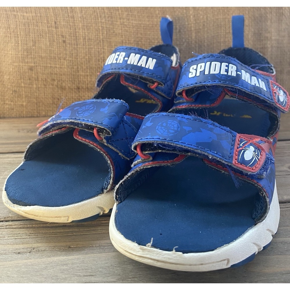 Marvel Spider-Man‎ Light Up Sandals Boy Size 12 Summer Beach Comfort